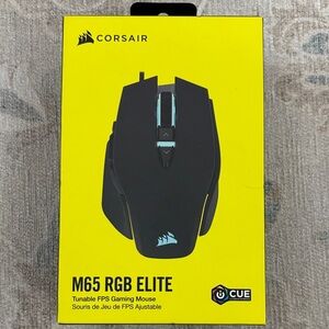 Corsair M65 RGB Elite Gaming Mouse in Black with Yellow Box